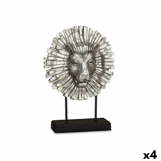 Decorative figure Lion Silver 28 x 38.5 x 11.5 cm (4 parts)