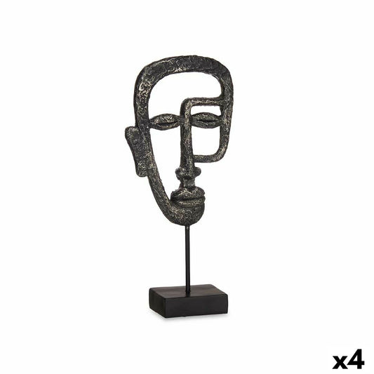 Decorative figure Face Black 19.5 x 38 x 10.5 cm (4 parts)