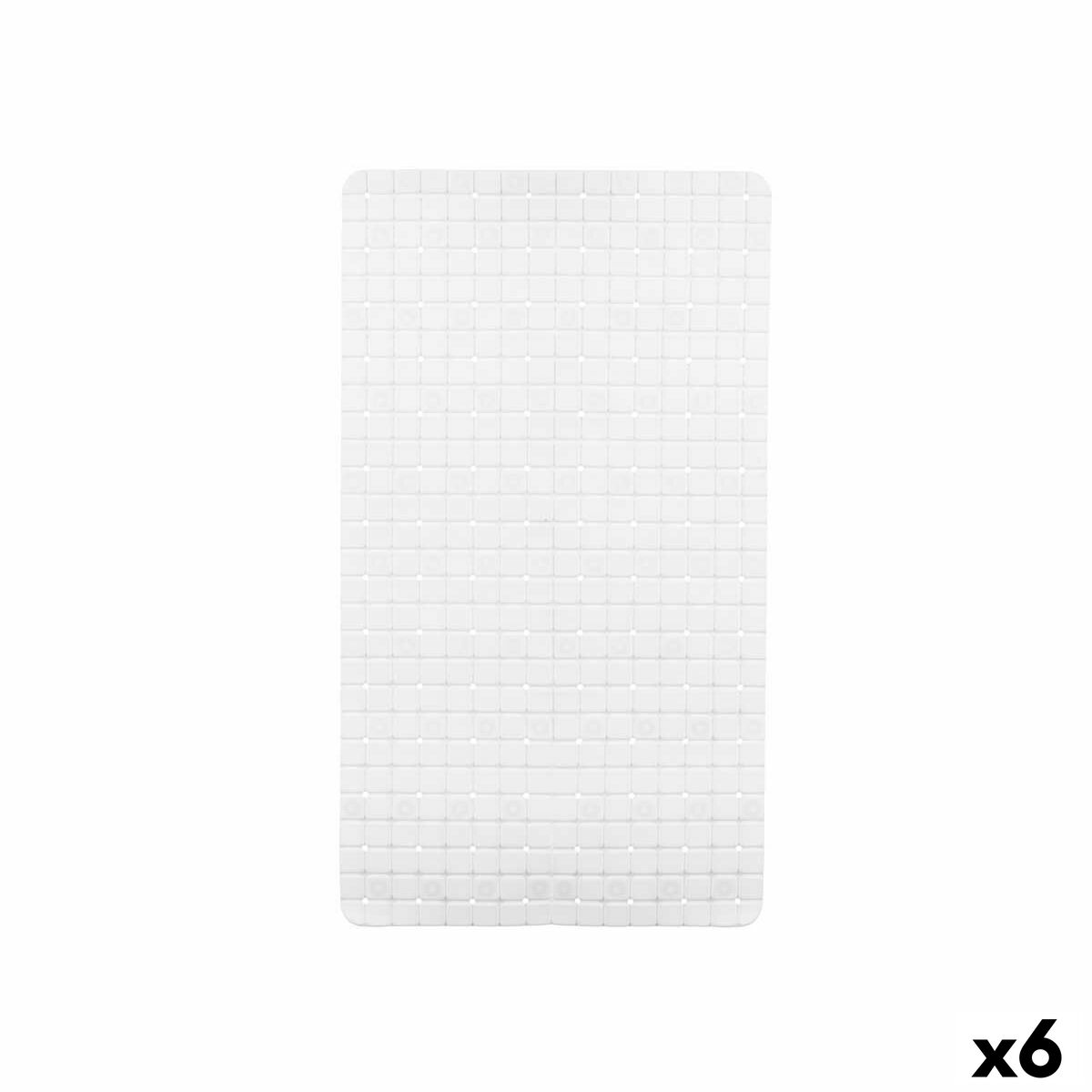 Non-slip shower mat Frames White PVC 67.7 x 38.5 x 0.7 cm (6 parts)