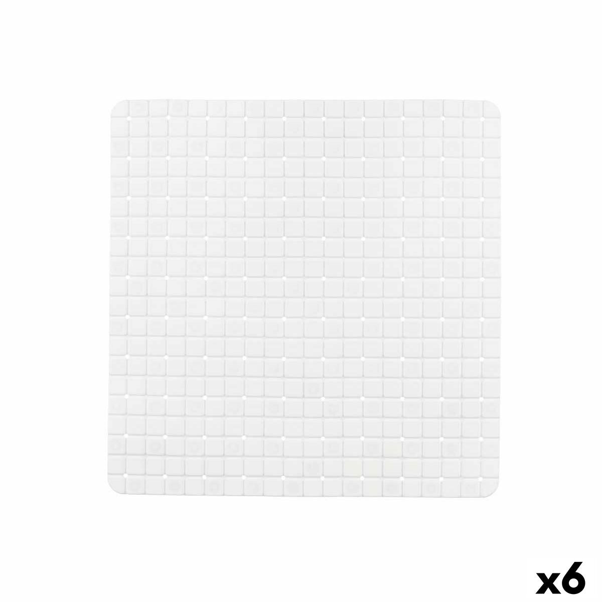 Non-slip shower mat Frames White PVC 50.3 x 50.3 x 0.7 cm (6 parts)