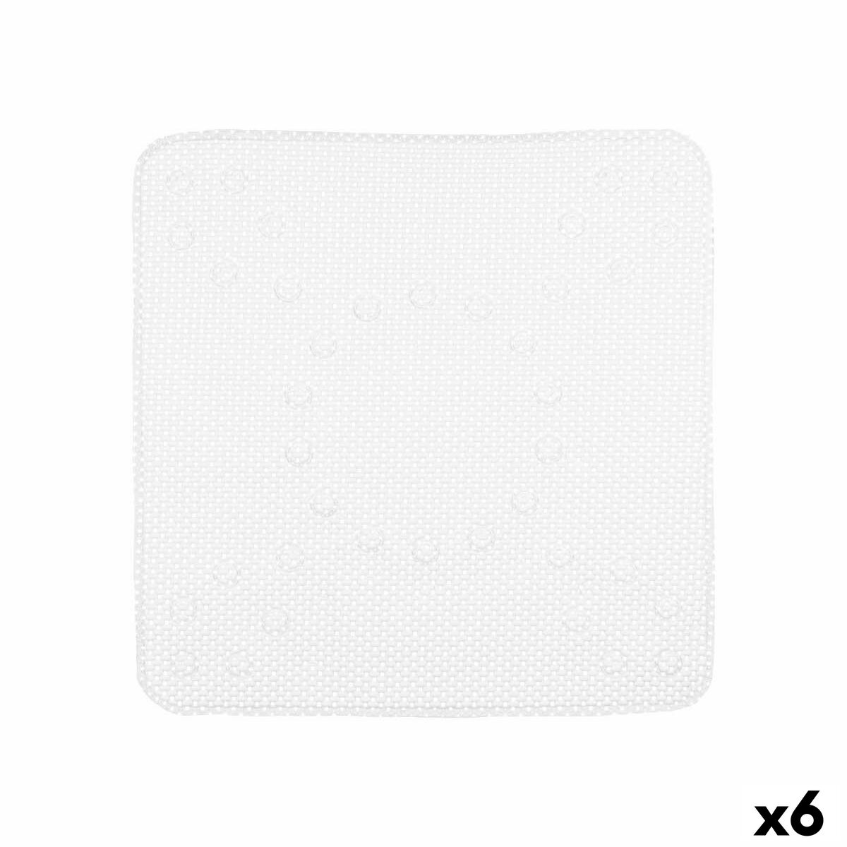 Non-slip shower mat White PVC 53 x 52.5 x 1 cm (6 parts)