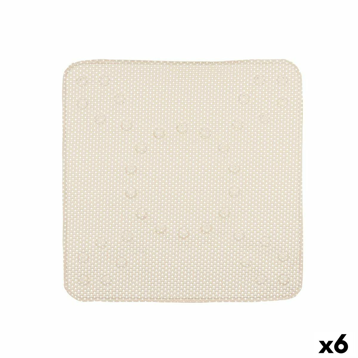 Non-slip shower mat Beige PVC 53 x 52.5 x 1 cm (6 parts)