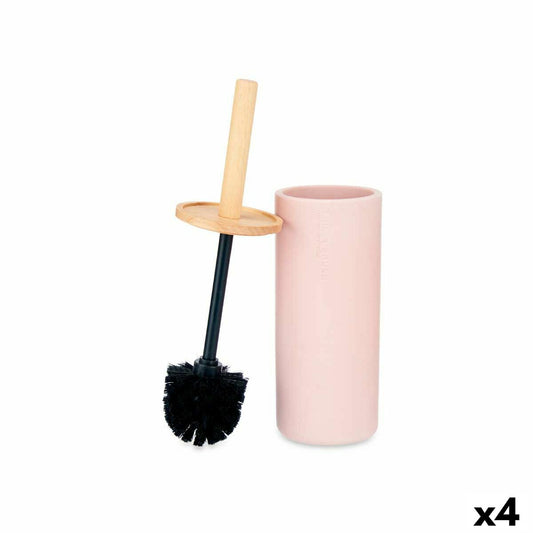 Toilet brush Pink Wood Resin 10.2 x 38 x 10.2 cm (4 parts)