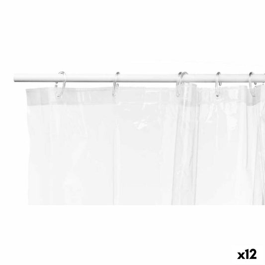 Shower curtain Transparent Polyethylene EVA 180 x 180 cm (12 parts)