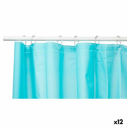 Shower curtain Blue Polyethylene EVA 180 x 180 cm (12 parts)
