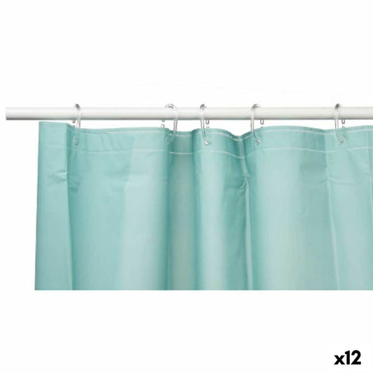 Shower curtain Green Polyethylene EVA 180 x 180 cm (12 parts)