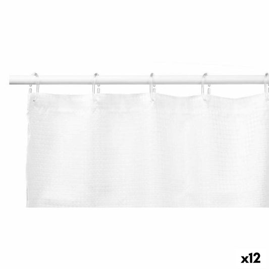 Shower curtain Dots White Polyester 180 x 180 cm (12 parts)