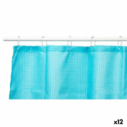 Shower curtain Dots Blue Polyester 180 x 180 cm (12 parts)