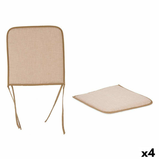 Chair cushion Beige 38 x 2.5 x 38 cm (4 parts)
