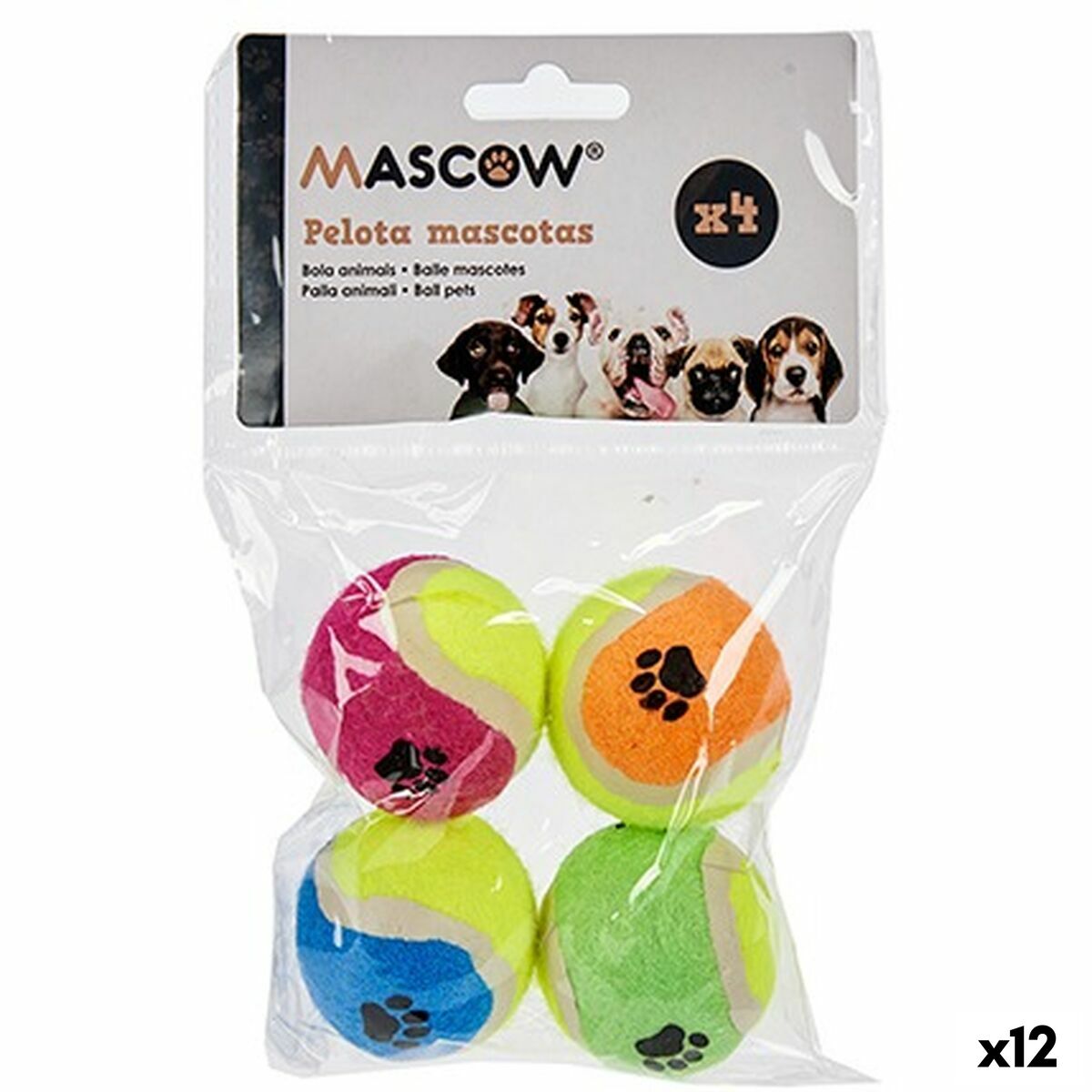 Dog toy Ball Multicolored Ø 4.5 cm Polyethylene polypropylene ABS (12 parts)