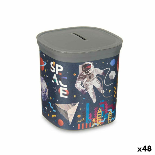 Money box Multicolored Astronaut Plastic 9 x 10.2 x 9 cm (48 parts)