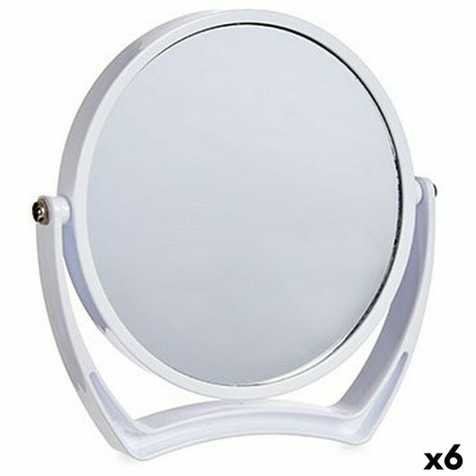 Magnifying Mirror White Crystal Plastic 19 x 18.7 x 2 cm (6 parts)